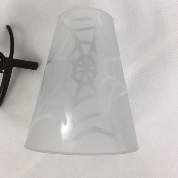 Frosted Glass Top Iron Base Spider & Web Lantern - Picture 4 of 8